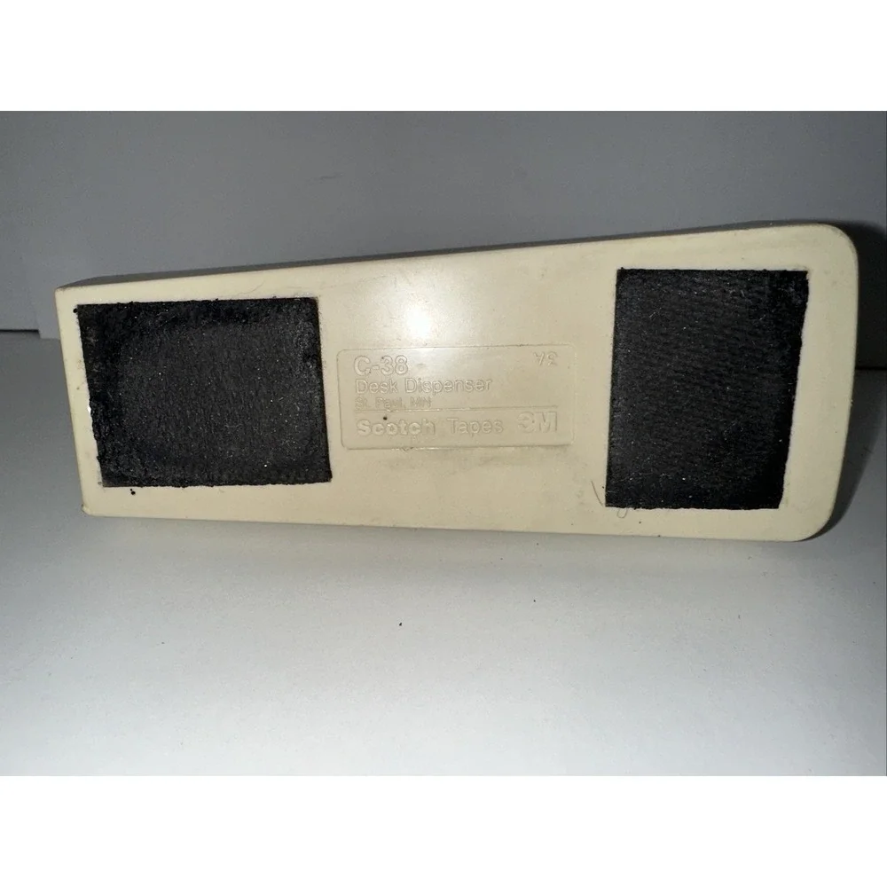 Vintage Scotch C-38 Weighted Desk Tape Dispenser 3M St‎ Paul MN 1980's Beige USA